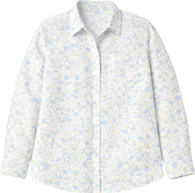 Plus Size 100% Linen Floral Button-Front Shirt, Macy's Exclusive