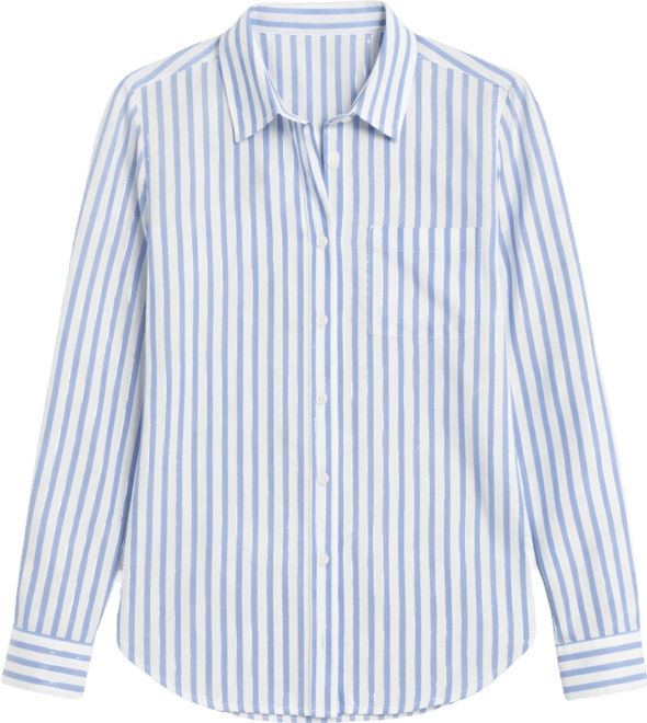 Petite Stripe Perfect Long-Sleeve Shirt, Macy's Exclusive