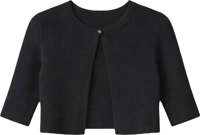 Women's Cropped Elbow Sleeve Snap Front Shrug