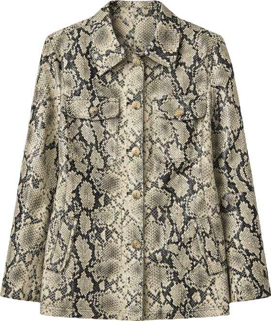Women's Python Print Side Pocket Jacket