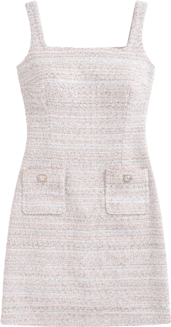 Women's Metallic A-Line Square Neck Dress