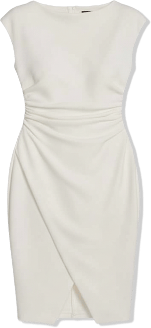 Women's Funnel Neck Shirred Waist Bodycon Dress