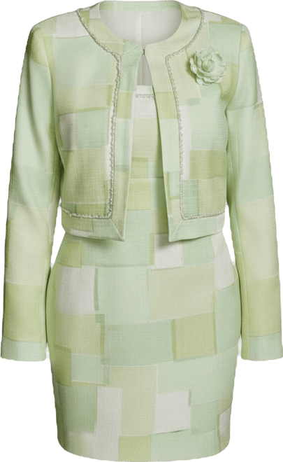 Women's Printed Open-Front Jacket Dress