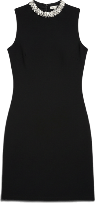Women's A-Line Embellished Mock Neck Dress
