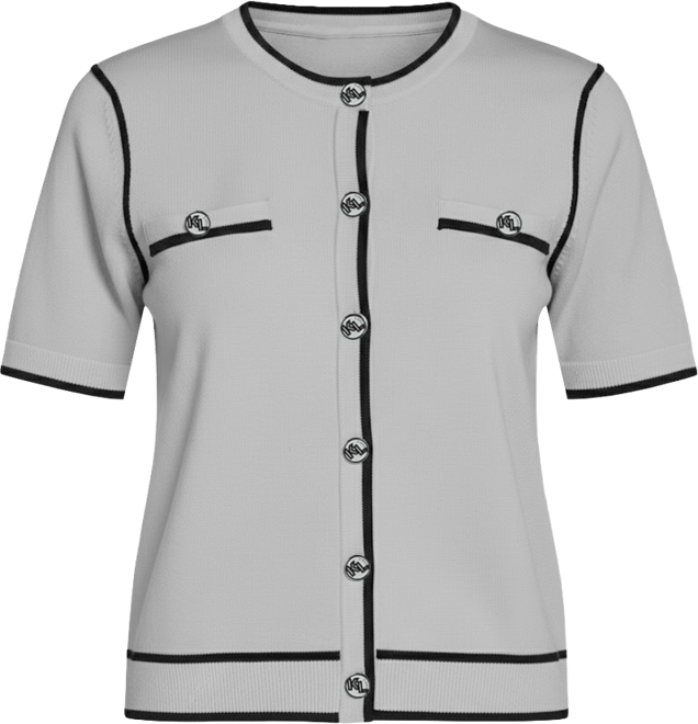 Petite Short-Sleeve Tipped Sweater