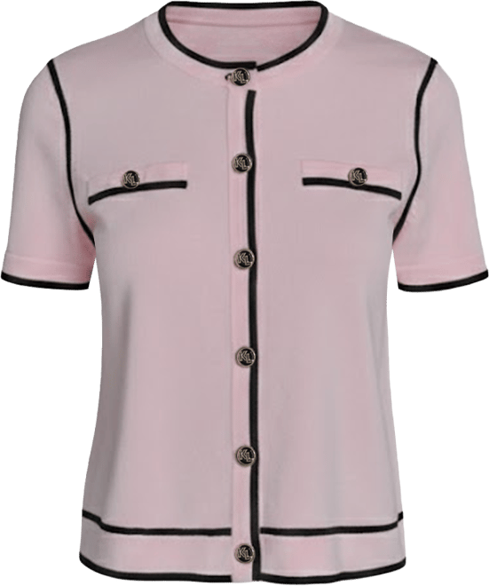 Petite Short-Sleeve Tipped Sweater