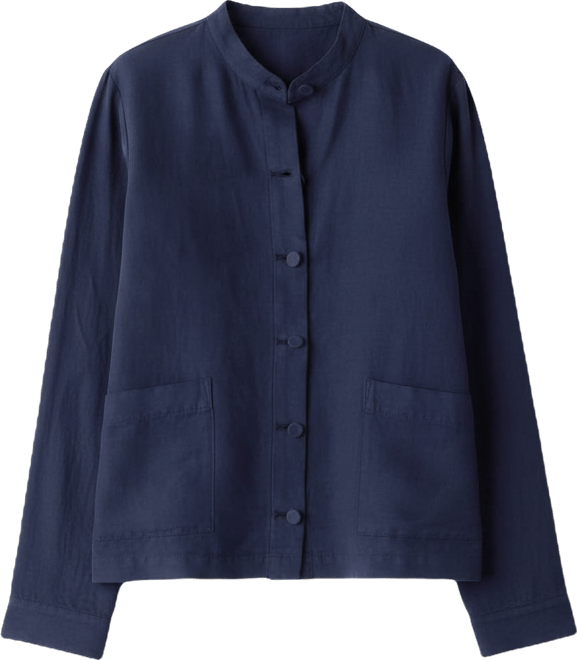 Women's Mandarin Collar Shirt Jacket