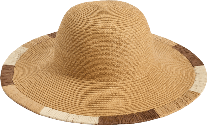I.n.c. International Concept Embroidered Edge Straw Floppy Hat, Macy's Exclusive