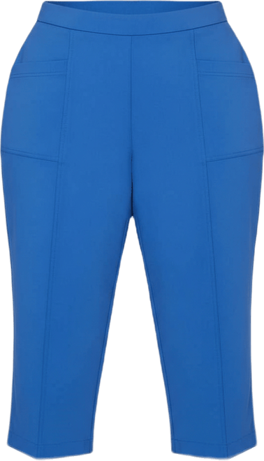 Plus Size The Royal Treatment Relaxed Flat Front Patch Pocket Capri Pants