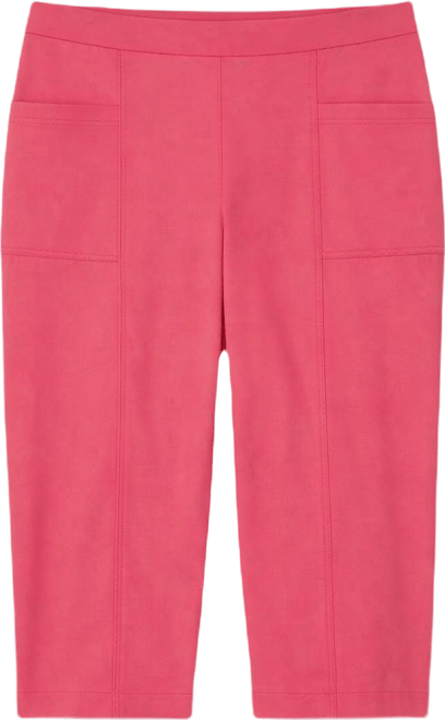 Plus Size The Royal Treatment Relaxed Flat Front Patch Pocket Capri Pants