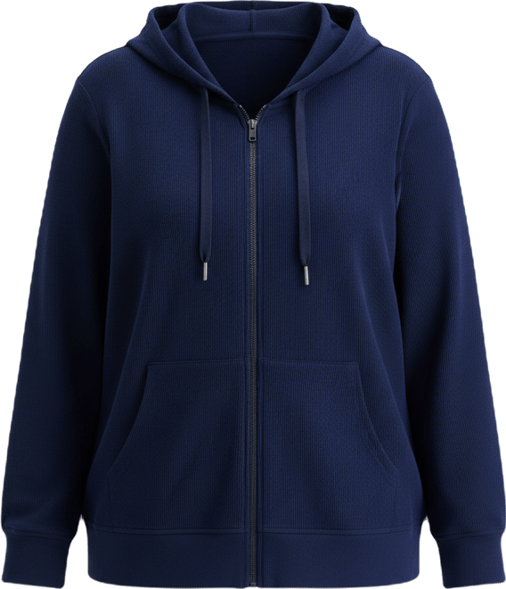 Plus Size Waffle-Knit Zip-Up Hoodie, Macy's Exclusive