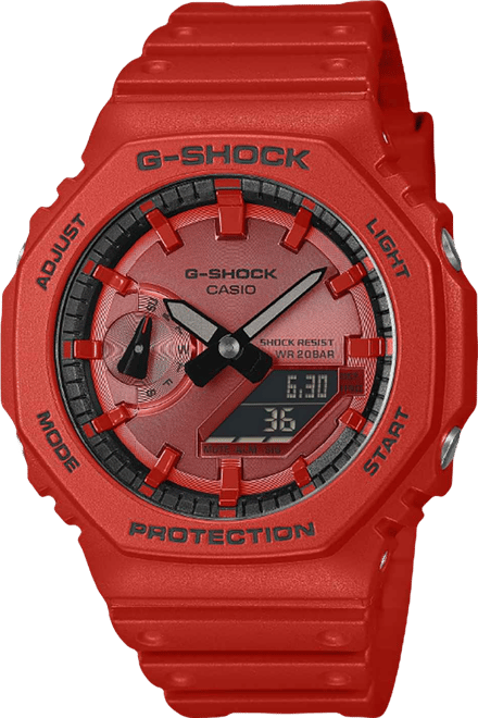 Men's Japanese Quartz Red Resin Watch 45.4mm