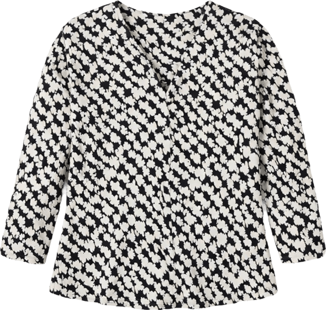 Ak Anne Klein Plus Size Printed Long-Sleeve Top
