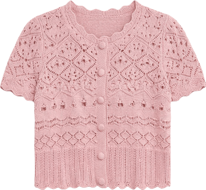 Women's Pointelle Button Front Cardigan, Macy's Exclusive