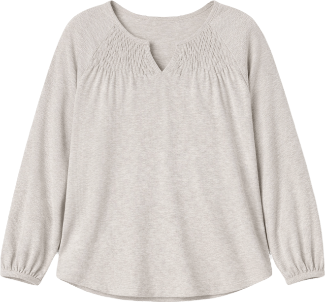 Plus Size Blouson Long-Sleeve Relaxed Top