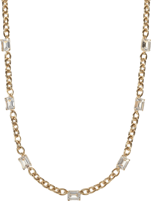 Gold-Tone Cubic Zirconia Collar Necklace, 16" + 3" extender