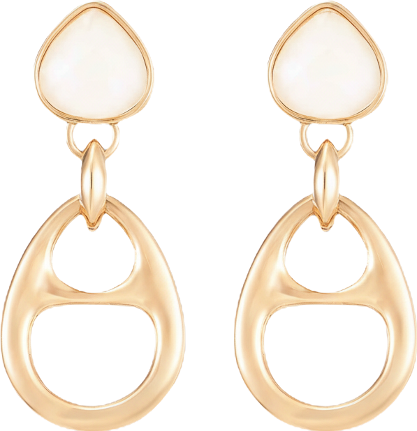 Mother-of-Pearl & Link Drop Earrings