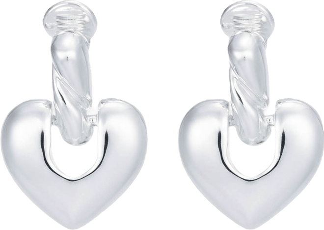 Rope & Heart Clip-On Drop Earrings