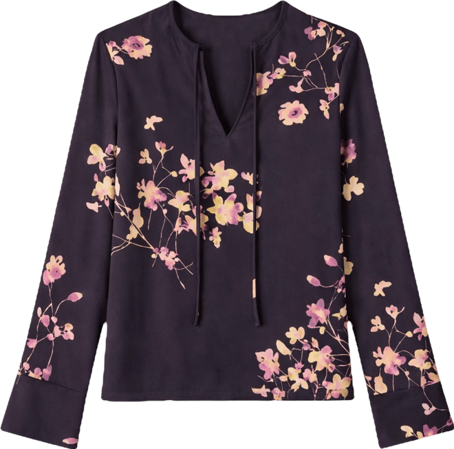 Women's V-Neck Long-Sleeve Top