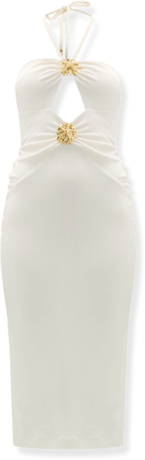 strapless open back dress Luna Midi Dress Musk main image 1