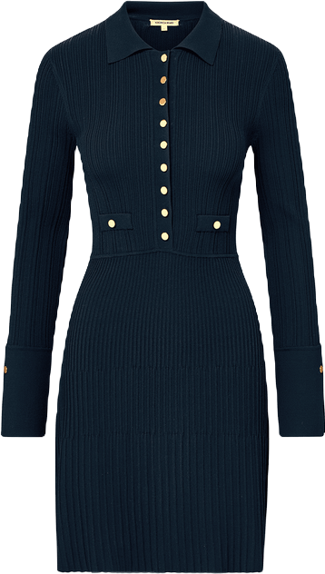 Lauper Knit Mini Dress in Navy | Veronica Beard