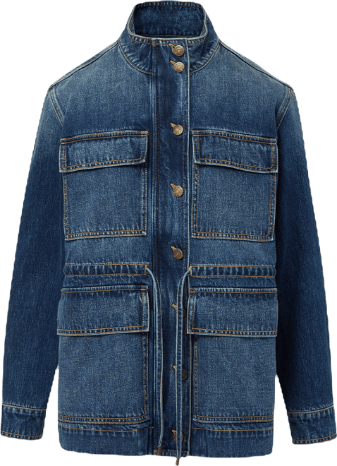Truman Belted Denim Jacket in Blue City Lights | Veronica Beard