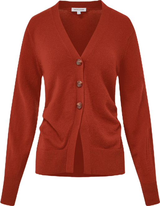 Lamotte Cashmere Cardigan in Carnelian Red | Veronica Beard