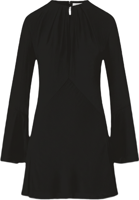 Ezri Long-Sleeve Mini Dress in Black | Veronica Beard