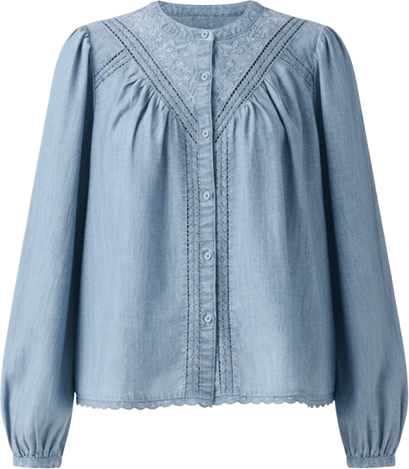 Juniors' Cleo Long-Sleeve Blouse
