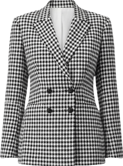 Women's Double-Breasted Houndstooth Blazer