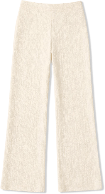 Women's Wide-Leg Textured Trousers with Side Zipper