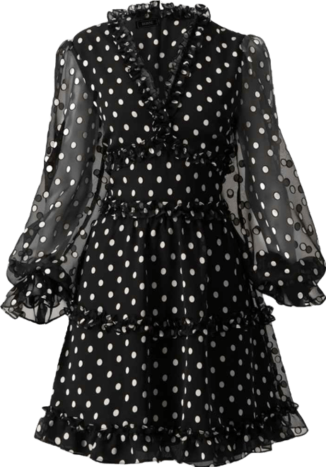 Women's Polka Dot Ruffled Short Dress