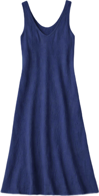 rosalind sleeveless cotton & linen trapeze dress Donna Karan Women's Sleeveless Midi Trapeze Dress in Waterlily