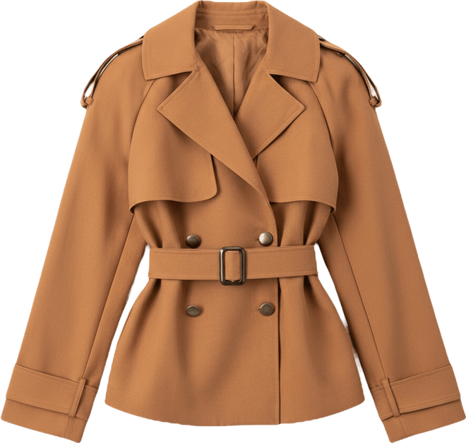 Women's Short Double-Breasted Trench Coat