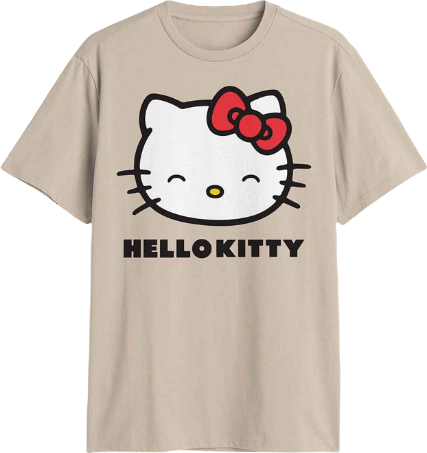Mens Crew Neck Short Sleeve Regular Fit Hello Kitty Graphic T