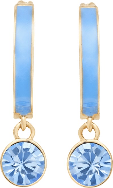 Color Crystal & Inlay Hoop Earrings