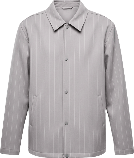 Men's Pinstriped Woven Relaxed Coach's Jacket, Macy's Exclusive