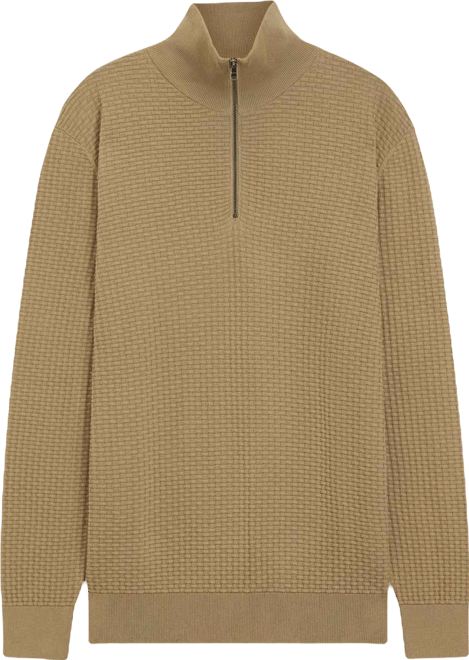 Boss by  Men's Quarter Zip Cotton Sweater