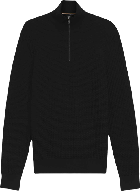 Boss by  Men's Quarter Zip Cotton Sweater