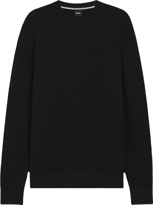 Boss by  Men's Knitted Structure Cotton Sweater