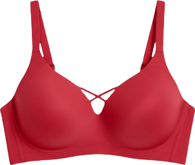 Women's No-Show V-Neck Bra with removable pads