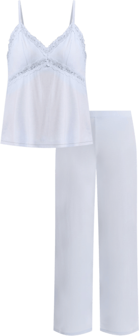 Women's Lace-Trim Knit Tank & Pajama Pants Set, Exclusively at Macy's