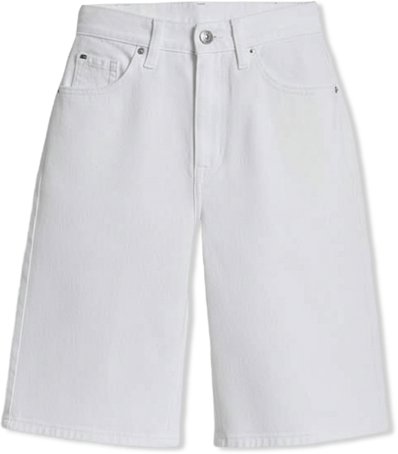 Women's High Rise Relaxed Cotton Denim Bermuda Shorts