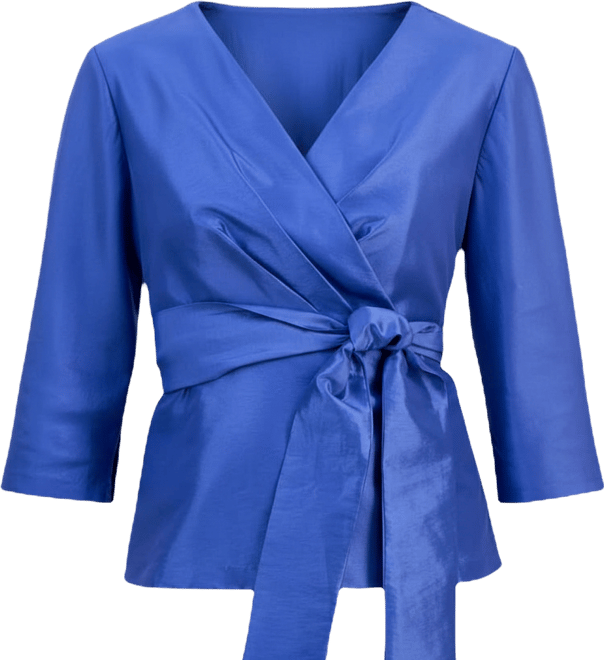 Petite Tie-Waist 3/4-Sleeve Top