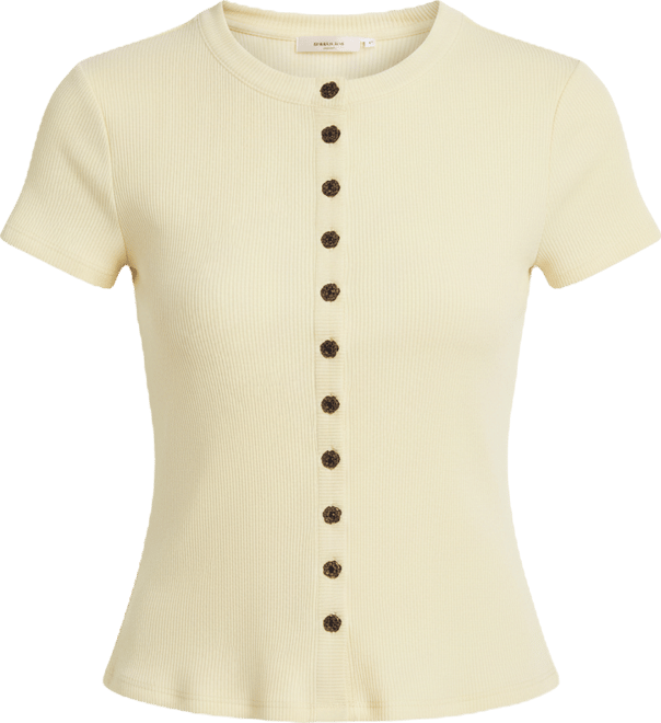 Women's Button-Front Crewneck Top