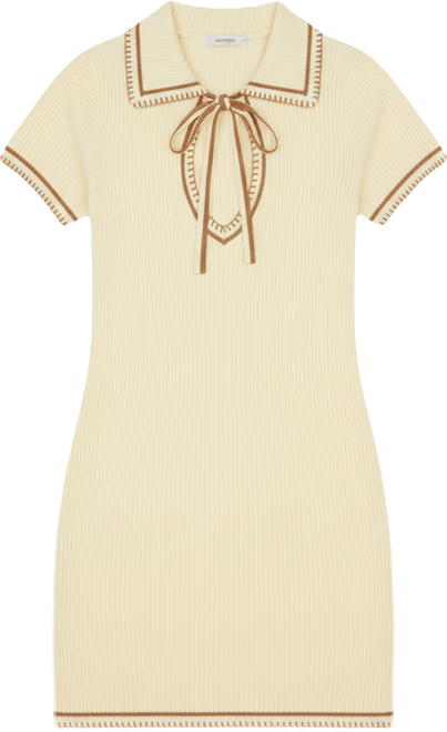 Women's Blanket Stitch Spread Collar Mini Dress