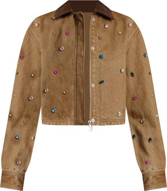 Women's Embellished Chore Spread Collar Jacket