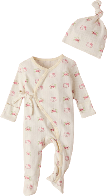 Baby Girls Hello Kitty® Floral Pointelle 2-Piece Outfit Set