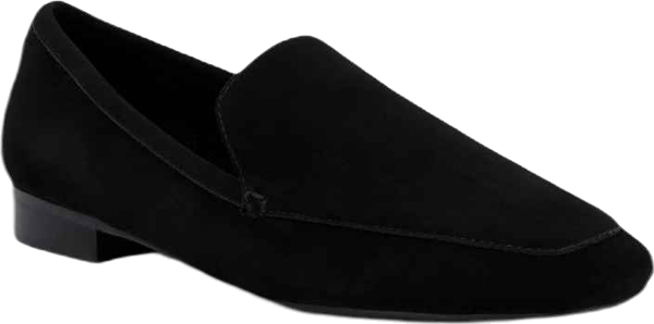 Julia Womens Black Suede Semi Casual Loafers