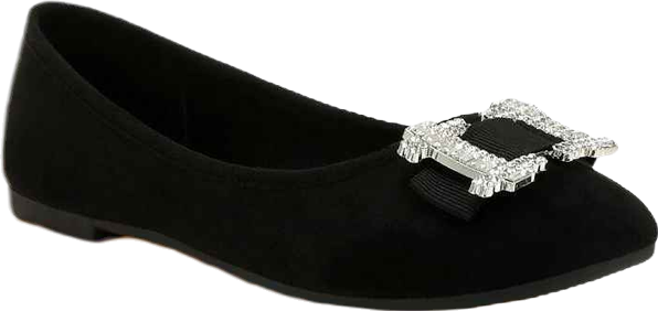 Prajik Rhinestone Buckle Detail Ballerinas